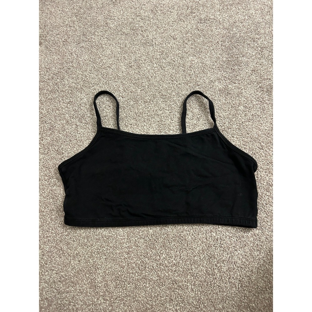 Fruit of the Loom Sports Bra Girls Size 42 Black Excellent Cami Style Cotton